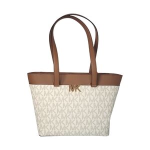 MICHAEL Michael Kors Florence Tote Brown and Cream Logo